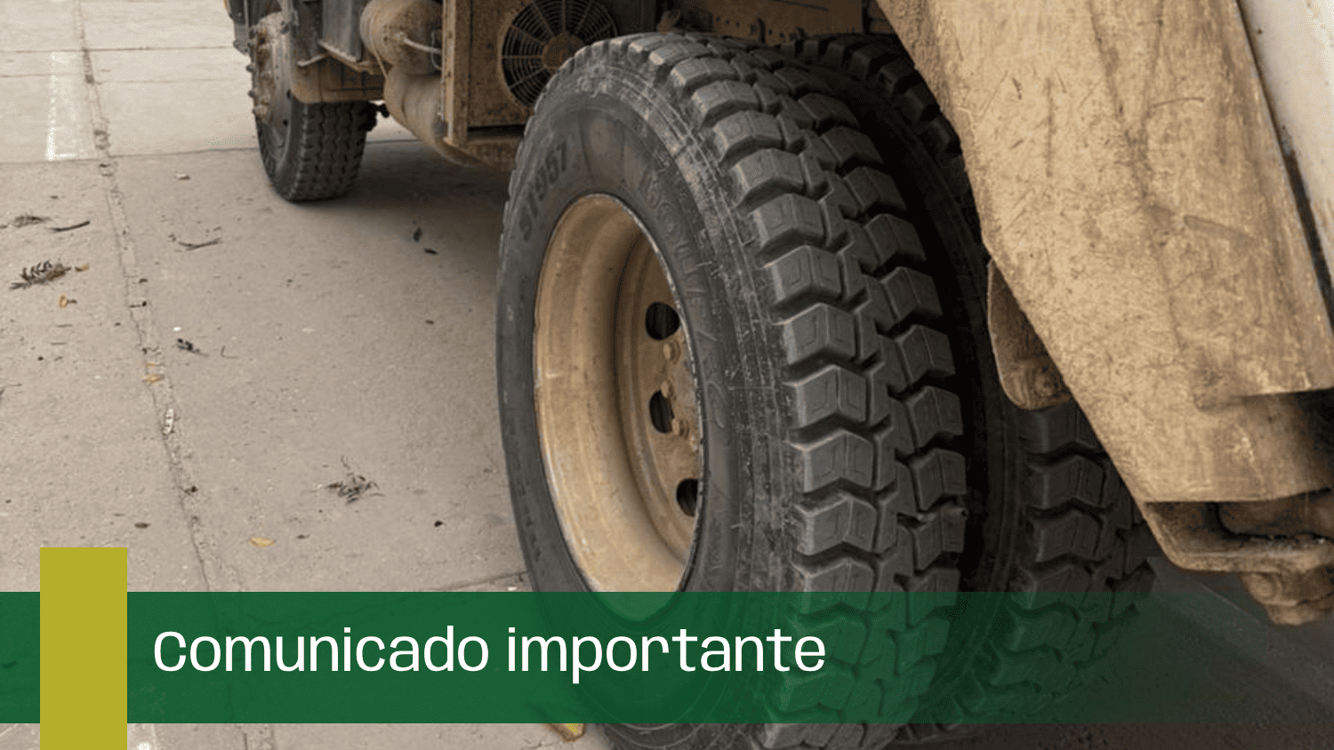 Comunicado importante, estado de llantas, Compactador