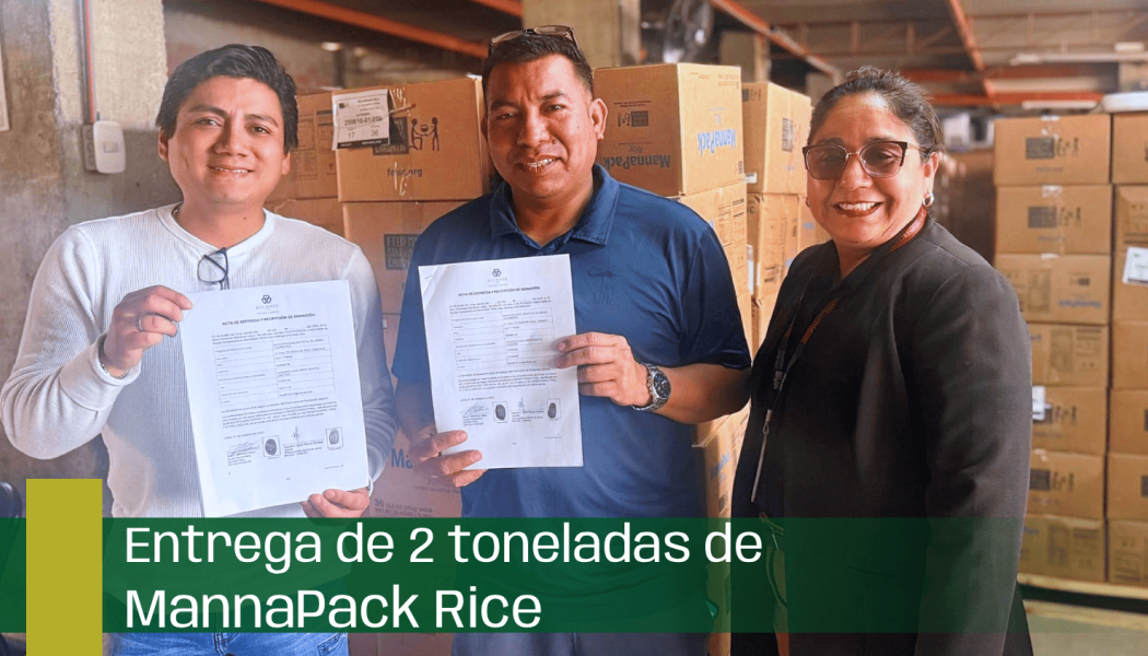 2 toneladas de MannaPack Rice llegan a beneficiarias del Vaso de Leche